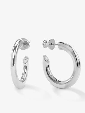 Melinda Maria Silver Beacon Hoops 1"